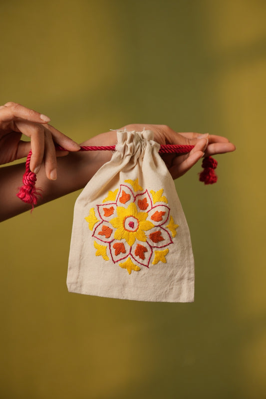 Yellow Rangoli Potli