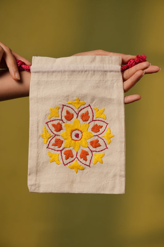 Yellow Rangoli Potli