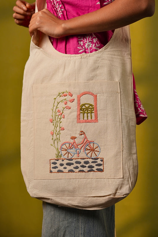 Aangan Ki Yaadein Embroider Tote bag