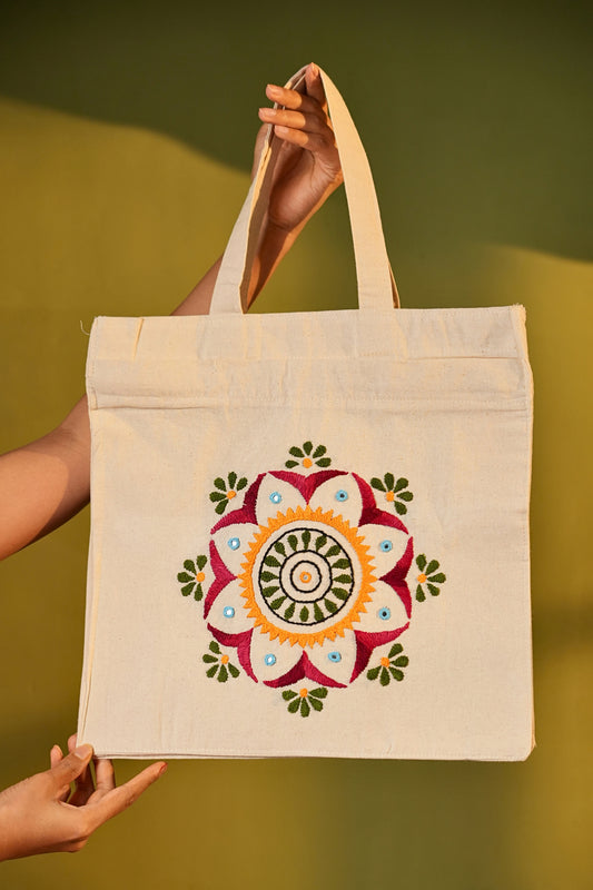 Rangoli Kala Handcrafted Embroidered Tote Bag